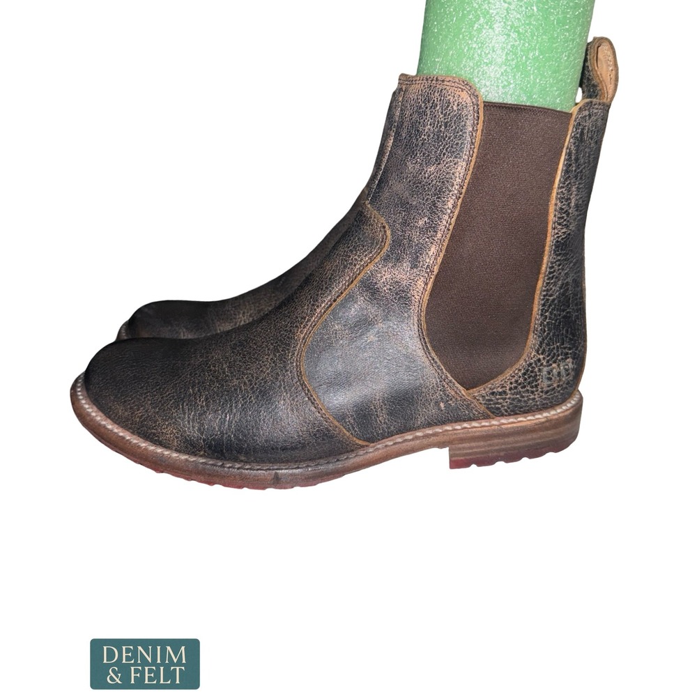 NEW Bed Stu Nandi Black Handcrafted Leather Chelsea Boots Distressed Ankle 8.5 - Picture 11 of 16